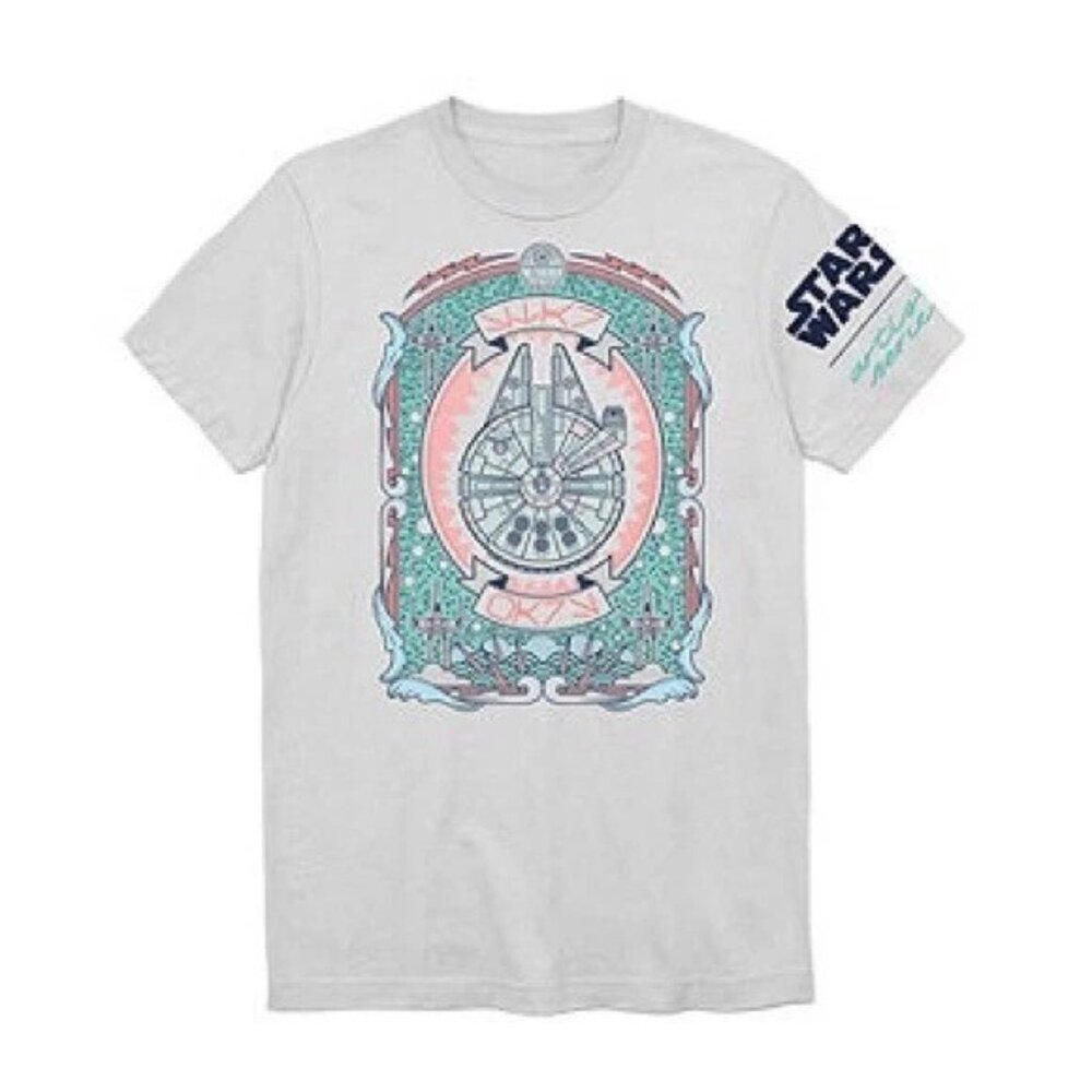 Star Wars Millennium Falcon Short Sleeve T-Shirt Men's Medium Multicolor